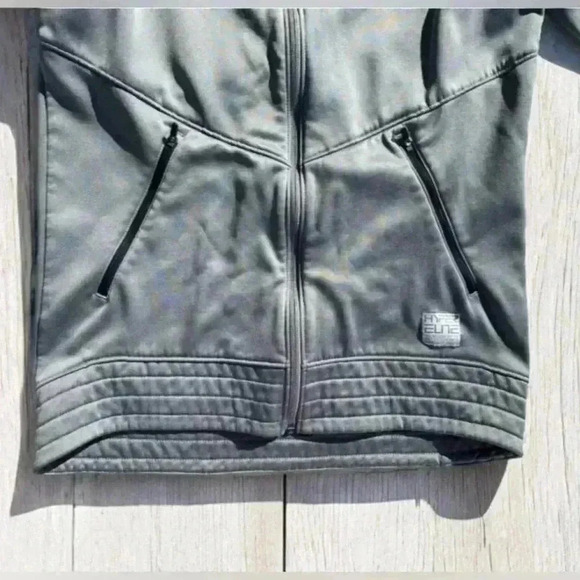 Nike Mens Black Gray Therma Fit Long Sleeve Hyper Elite Hooded Full Zip Jacket S - Picture 2 of 16